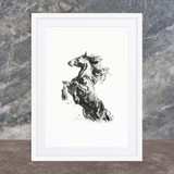 Horse Ink Painting 2 | Al Choi Energy Art | Framed Paper Print with Mat