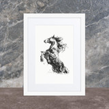 Horse Ink Painting 2 | Al Choi Energy Art | Framed Paper Print with Mat