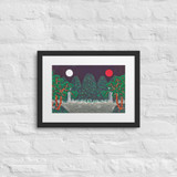 The Sun, the Moon, and the Five Peaks by Meekyung Shin - Framed Paper Print with Mat
