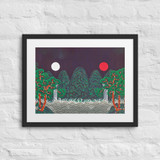 The Sun, the Moon, and the Five Peaks by Meekyung Shin - Framed Paper Print with Mat