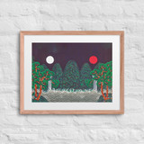 The Sun, the Moon, and the Five Peaks by Meekyung Shin - Framed Paper Print with Mat