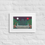 The Sun, the Moon, and the Five Peaks by Meekyung Shin - Framed Paper Print with Mat