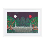 The Sun, the Moon, and the Five Peaks by Meekyung Shin - Framed Paper Print with Mat