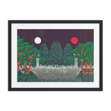 The Sun, the Moon, and the Five Peaks by Meekyung Shin - Framed Paper Print with Mat