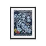 The Tiger Heralds Good Fortune - Energy Art by Meekyung Shin - Framed Paper Print with Mat