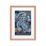 The Tiger Heralds Good Fortune - Energy Art by Meekyung Shin - Framed Paper Print with Mat