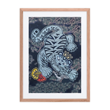 The Tiger Heralds Good Fortune - Energy Art by Meekyung Shin - Framed Paper Print with Mat
