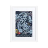 The Tiger Heralds Good Fortune - Energy Art by Meekyung Shin - Framed Paper Print with Mat