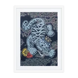 The Tiger Heralds Good Fortune - Energy Art by Meekyung Shin - Framed Paper Print with Mat