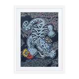 The Tiger Heralds Good Fortune - Energy Art by Meekyung Shin - Framed Paper Print with Mat