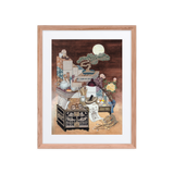 After Everyone Falls Asleep - Energy Art by Meekyung Shin - Framed Paper Print with Mat