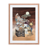 After Everyone Falls Asleep - Energy Art by Meekyung Shin - Framed Paper Print with Mat