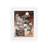 After Everyone Falls Asleep - Energy Art by Meekyung Shin - Framed Paper Print with Mat