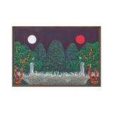 The Sun, the Moon, and the Five Peaks - Energy Art by Meekyung Shin - Framed Canvas Print