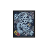 The Tiger Heralds Good Fortune - Energy Art by Meekyung Shin - Framed Canvas Print