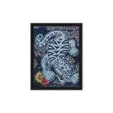The Tiger Heralds Good Fortune - Energy Art by Meekyung Shin - Framed Canvas Print