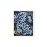 The Tiger Heralds Good Fortune - Energy Art by Meekyung Shin - Framed Canvas Print