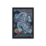 The Tiger Heralds Good Fortune - Energy Art by Meekyung Shin - Framed Canvas Print