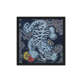 The Tiger Heralds Good Fortune - Energy Art by Meekyung Shin - Framed Canvas Print