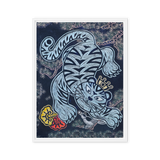 The Tiger Heralds Good Fortune - Energy Art by Meekyung Shin - Framed Canvas Print