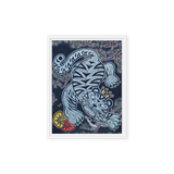 The Tiger Heralds Good Fortune - Energy Art by Meekyung Shin - Framed Canvas Print