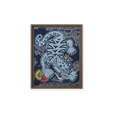 The Tiger Heralds Good Fortune - Energy Art by Meekyung Shin - Framed Canvas Print
