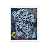 The Tiger Heralds Good Fortune - Energy Art by Meekyung Shin - Framed Canvas Print