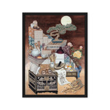 After Everyone Falls Asleep - Energy Art by Meekyung Shin - Framed Canvas Print