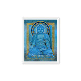 Blue Buddha - Energy Art by Matthew Smith - Framed Canvas Print