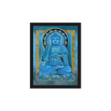Blue Buddha - Energy Art by Matthew Smith - Framed Canvas Print