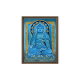 Blue Buddha - Energy Art by Matthew Smith - Framed Canvas Print