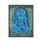 Blue Buddha - Energy Art by Matthew Smith - Framed Canvas Print