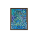 Blue Dragon - Energy Art by Matthew Smith - Framed Canvas Print