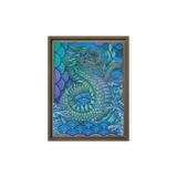 Blue Dragon - Energy Art by Matthew Smith - Framed Canvas Print