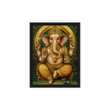 Golden Ganesh - Energy Art by Matthew Smith - Framed Canvas Print