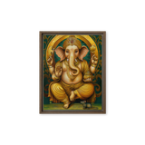 Golden Ganesh - Energy Art by Matthew Smith - Framed Canvas Print