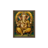 Golden Ganesh - Energy Art by Matthew Smith - Framed Canvas Print