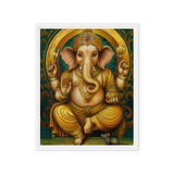 Golden Ganesh - Energy Art by Matthew Smith - Framed Canvas Print