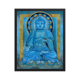 Blue Buddha - Energy Art by Matthew Smith - Framed Paper Print