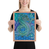 Blue Dragon - Energy Art by Matthew Smith -  Framed Paper Print