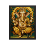 Golden Ganesh - Energy Art by Matthew Smith - Framed Paper Print