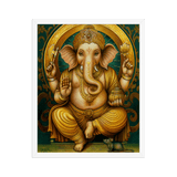 Golden Ganesh - Energy Art by Matthew Smith - Framed Paper Print