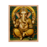 Golden Ganesh - Energy Art by Matthew Smith - Framed Paper Print
