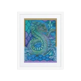 Blue Dragon - Energy Art by Matthew Smith - Framed Paper Print with Mat