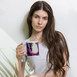 BEYOND THE PERIPHERY White Glossy Ceramic Mug - Energy Art by Rebecca Bond