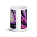 BEYOND THE PERIPHERY White Glossy Ceramic Mug - Energy Art by Rebecca Bond