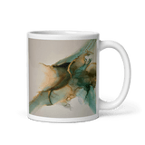 FLIGHT White Glossy Ceramic Mug - Energy Art by Rebecca Bond