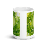 HEART CHAKRA White Glossy Ceramic Mug - Energy Art by Rebecca Bond