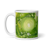 HEART CHAKRA White Glossy Ceramic Mug - Energy Art by Rebecca Bond