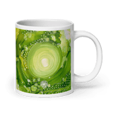 HEART CHAKRA White Glossy Ceramic Mug - Energy Art by Rebecca Bond